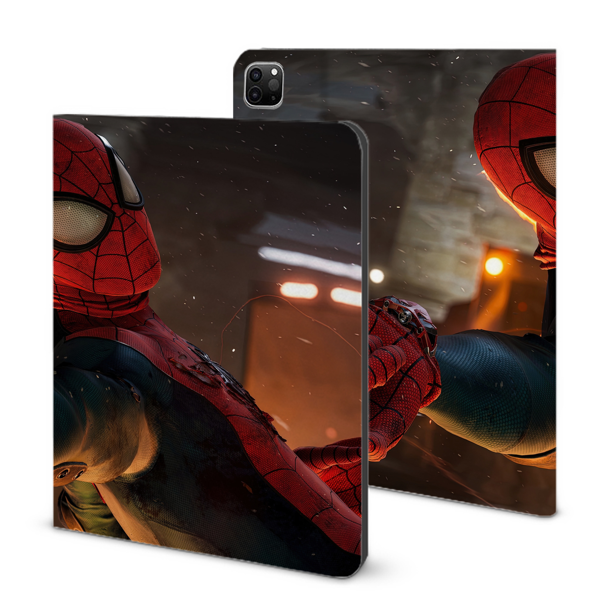（画像用） Spider Man スパイダーマン IPad ケース ブック型 PUレザー TPU 耐衝撃 軽量 薄型 ペン収納なし 全面保護 IPad 各モデル対応